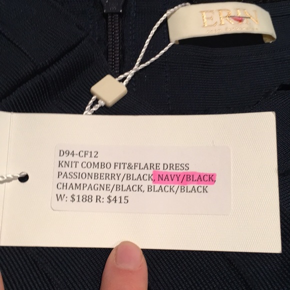 NWT Erin Fetherston Fit & Flare Blue/Black Dress - Picture 6 of 7